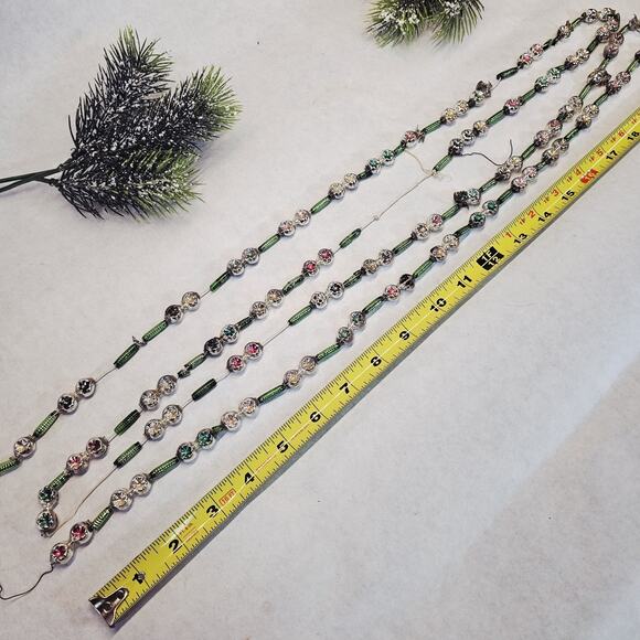 Vintge Christmas Tree Mercury Glass Bead Garland Double Indent Beads & Barrels - Picture 8 of 8